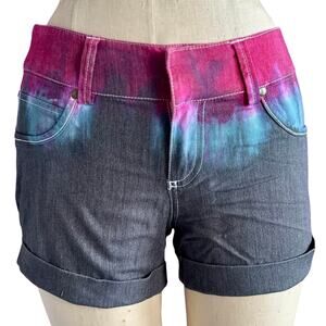 Womens Shorts Size 0 Multicolor Tie Dye Beachy Hippie Festival Vacation Resort